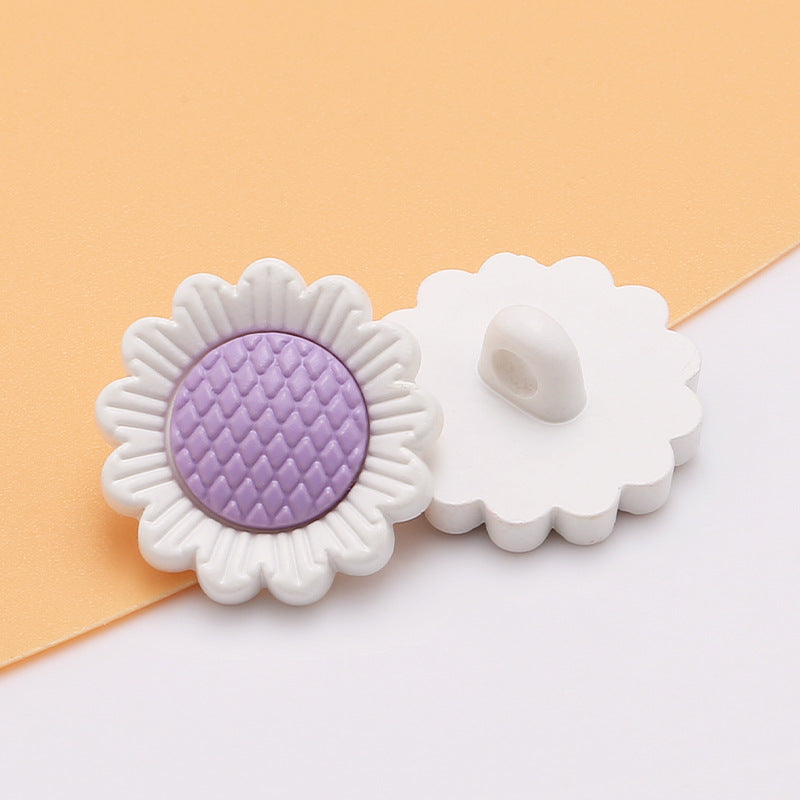 Cartoon Flower Resin Button Dress Shirt Cardigan Hand Sewn Button Children's Clothes Colorful Cute Decorative Buttons-292