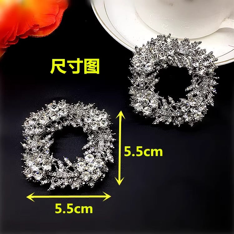 Gun Black Rhinestone Shoe Buckles Wholesale for Women Shoes Clip Embellishment Silver Decoration Accessories-79