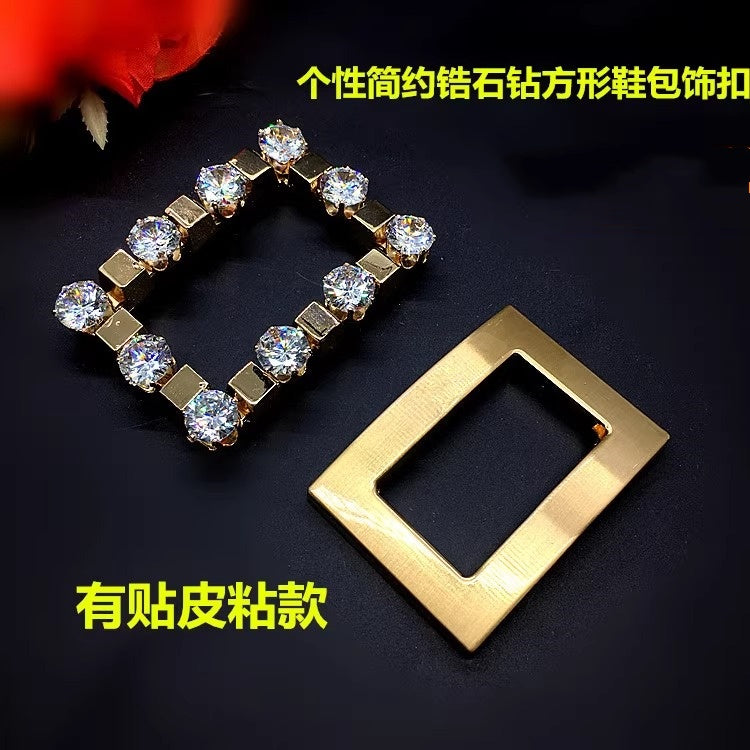 Zinc Alloy square Handbag Retro Metal Seamless Button Hardware Accessories Processing Custom Miscellaneous Buckle-71