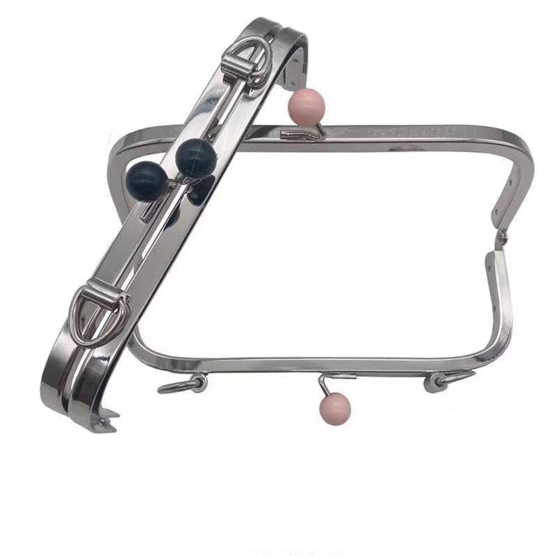 Customized Silver Purse Frame Handle Bag Accessories Metal Kiss Clasp Lock Purse Frame Square Shape Purse Frame-99