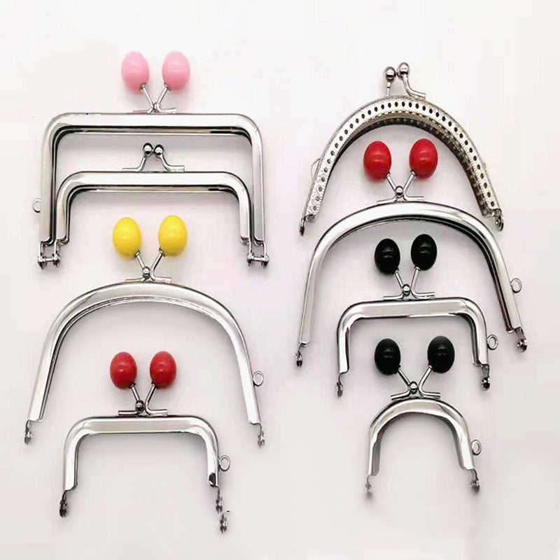 2 1/4 Inches Colorful Bobble Coin Shiny Silver Metal Purse Frame-102