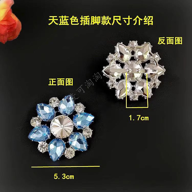 High Quality Metal Crystal Shoe Clips Rhinestone Shoe Accessories Decoration-149