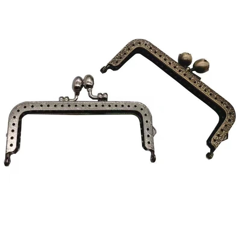 8.5-20.5cm Light Gold Metal Square Purse Frame KissLock Hardware-100