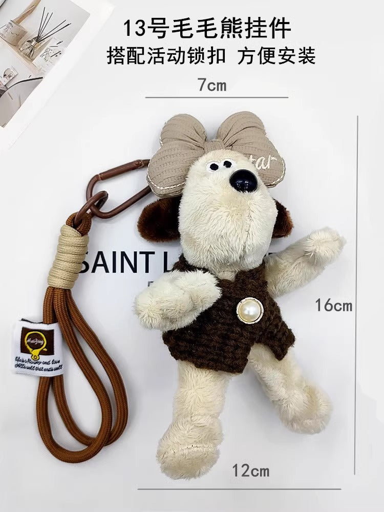 New Colorful Bow Tie Stuffed Animal Soft Plush Toy Cute Teddy Bear Backpack Pendant Keychain Birthday Gifts Girls-55