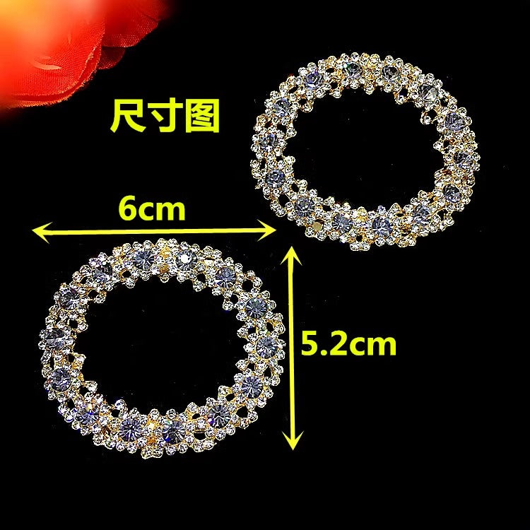 New Ins Style Full-diamond Hollow Flower shoes buckle Gold Plated Female Diamond shoes buckle for Women-88