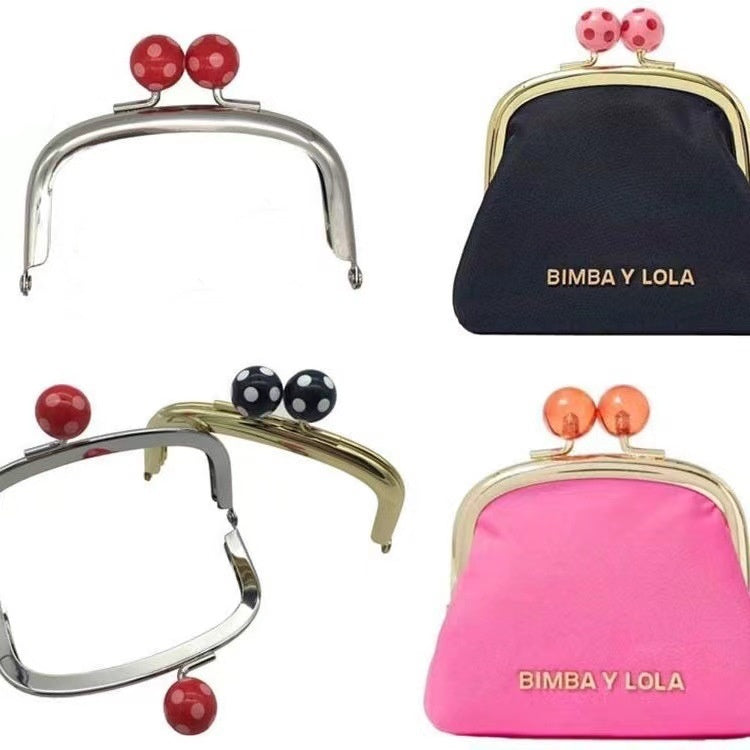 Stock Supply 16.5cm 6 Colors High Quality Round Ball Clasp Metal Bag Frame-37