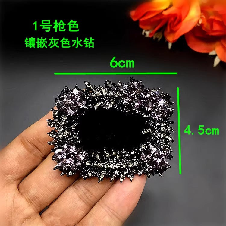Wholesale DIY Ladies High Heels Shoe Accessories Crystal Rhinestone Flower Buckle Clip for Metal Sandal-49