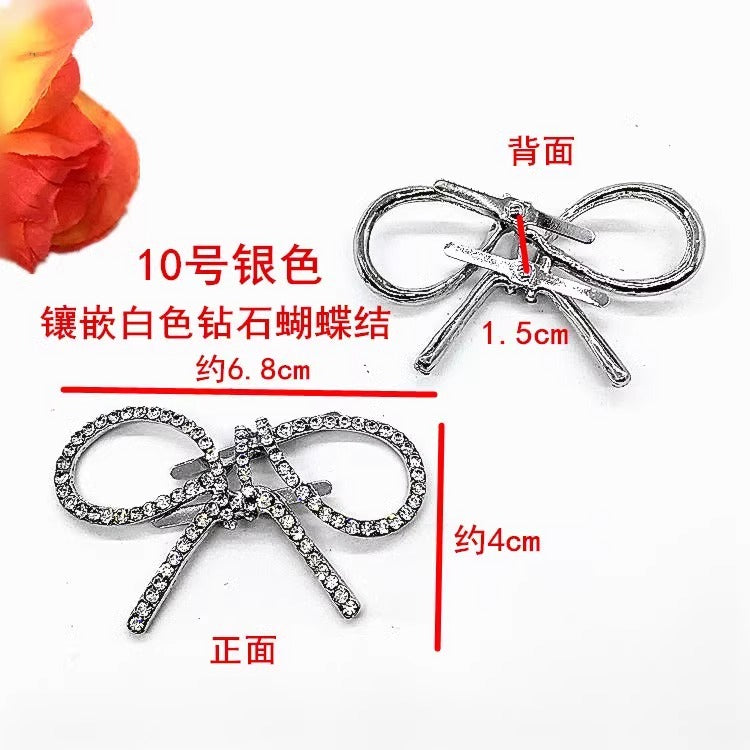 Wholesale Designer Popular Metal Bag Charm Luxury Rhinestones Metal Clog Shoe Charms Decoration Buckle Accessories Bulk-143