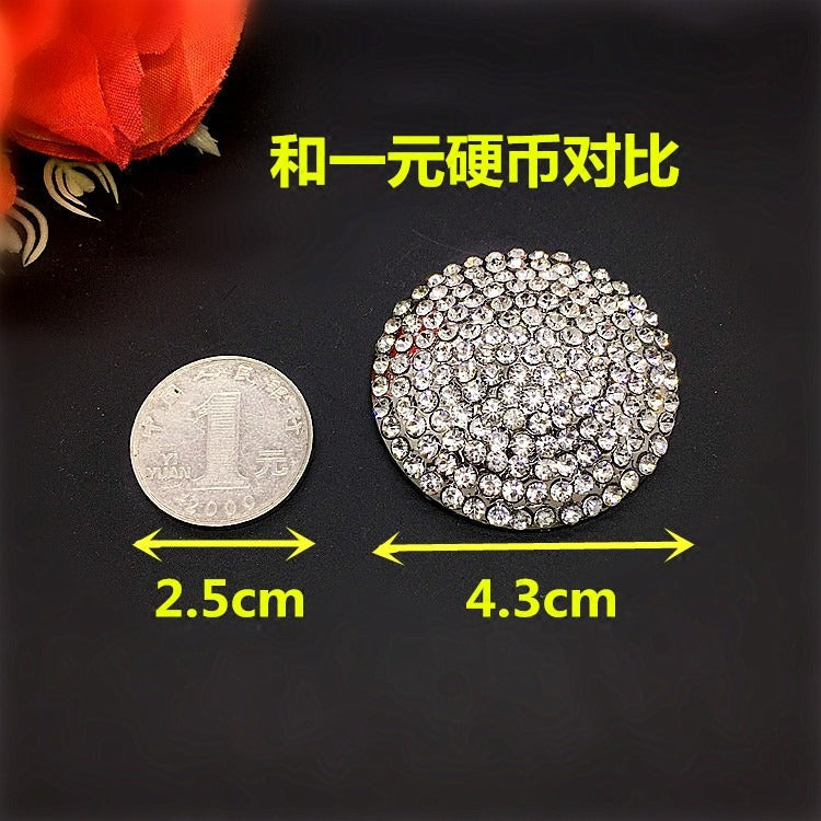 Fashion Luxury Alloy Diamond Round shoes buckle Geometric Hemisphere shoes buckle for Women-86