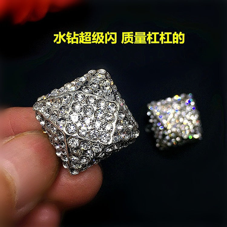 Classic Square Rhinestone Women Ladies Trendy Gold Silver Plated Flashing Diamond Luxury shoes buckle-74