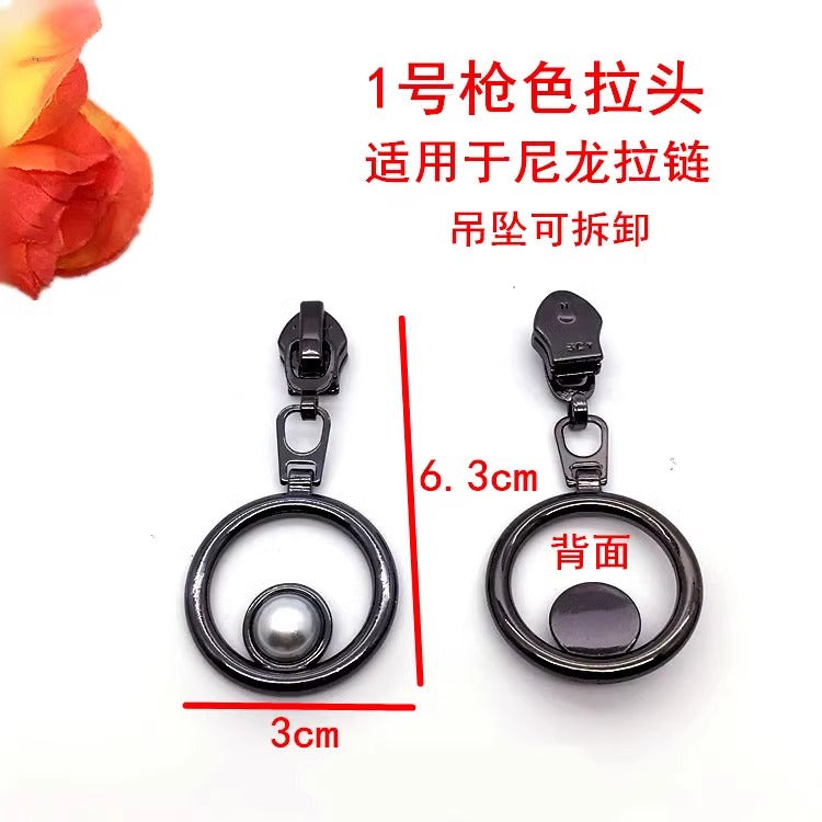 Custom Designer Rhinestone Zipper Pull Decorative No Lock Zipper Head for Bag/shoes/clothes-51