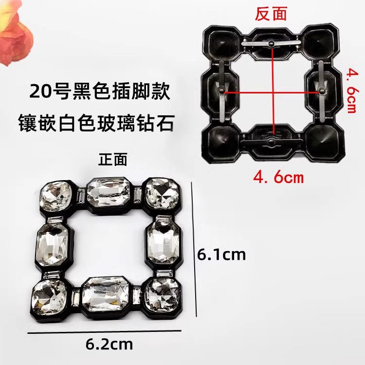 Wholesale Custom Large Rhinestone Buckles Crystal Shoe Clip Brooch with Floral Decorations for Single Shoes-9