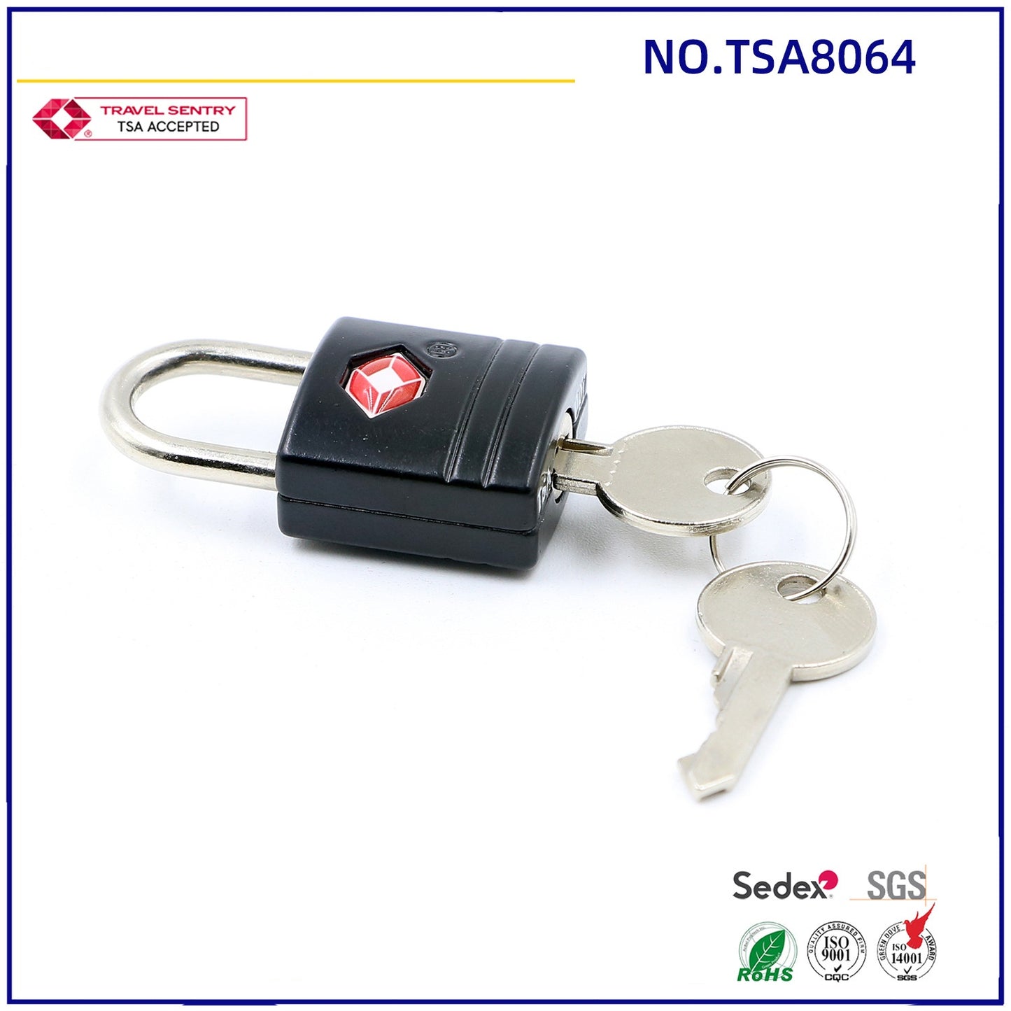 High quality 1 tsa approved handbag luggage key lock TSA padlock-3
