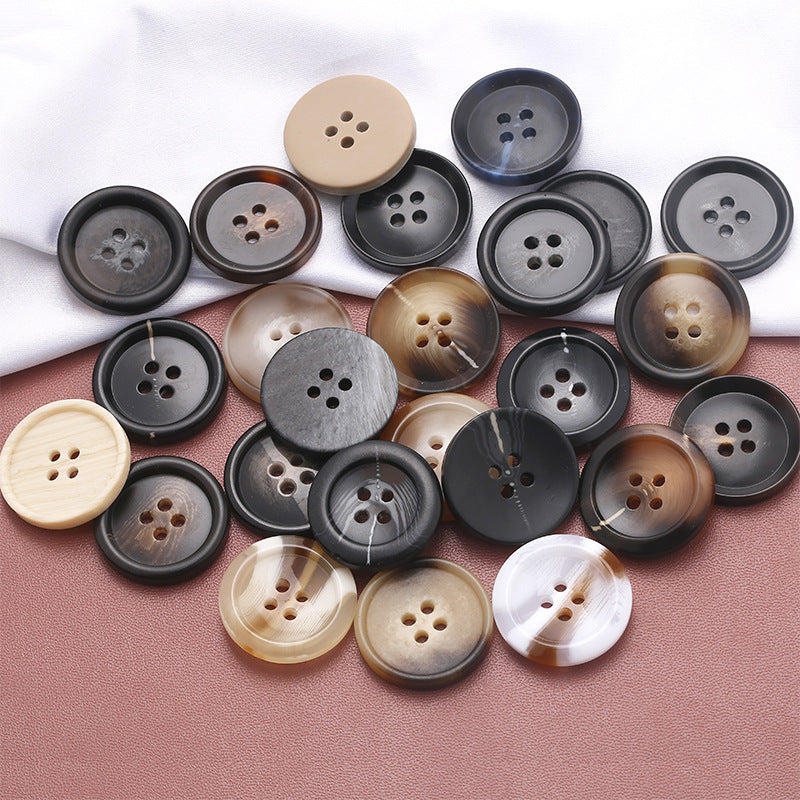 Resin Round Pattern Four-eye Sewing on Garment Buttons Shirt Fabric Storage Box Hand-stitched Clothing Coat Suit Buttons-3