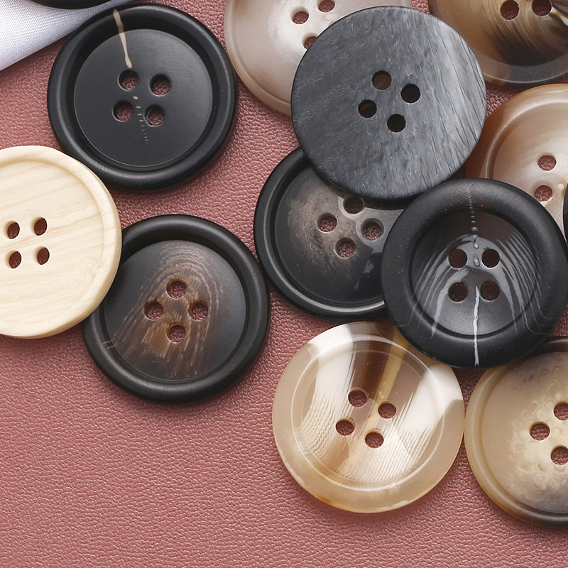Resin Round Pattern Four-eye Sewing on Garment Buttons Shirt Fabric Storage Box Hand-stitched Clothing Coat Suit Buttons-3