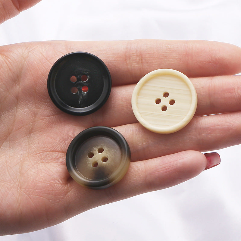 Resin Round Pattern Four-eye Sewing on Garment Buttons Shirt Fabric Storage Box Hand-stitched Clothing Coat Suit Buttons-3