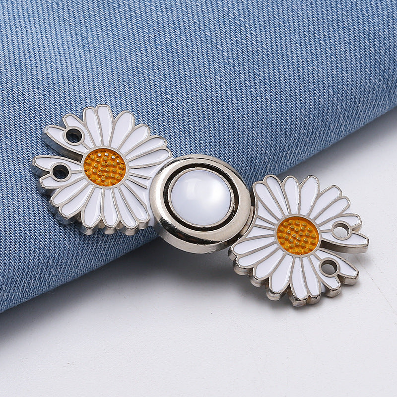 Waist retraction Daisy flower button metal disc button mother button retro Chinese style cheongsam jeans waist retraction magic-303