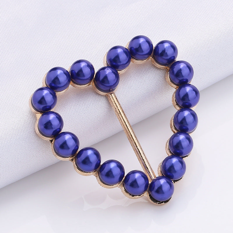 Heart shape metal pearl buckle bikini accessory zinc alloy bra adjustable buckle hardware for underwear-304