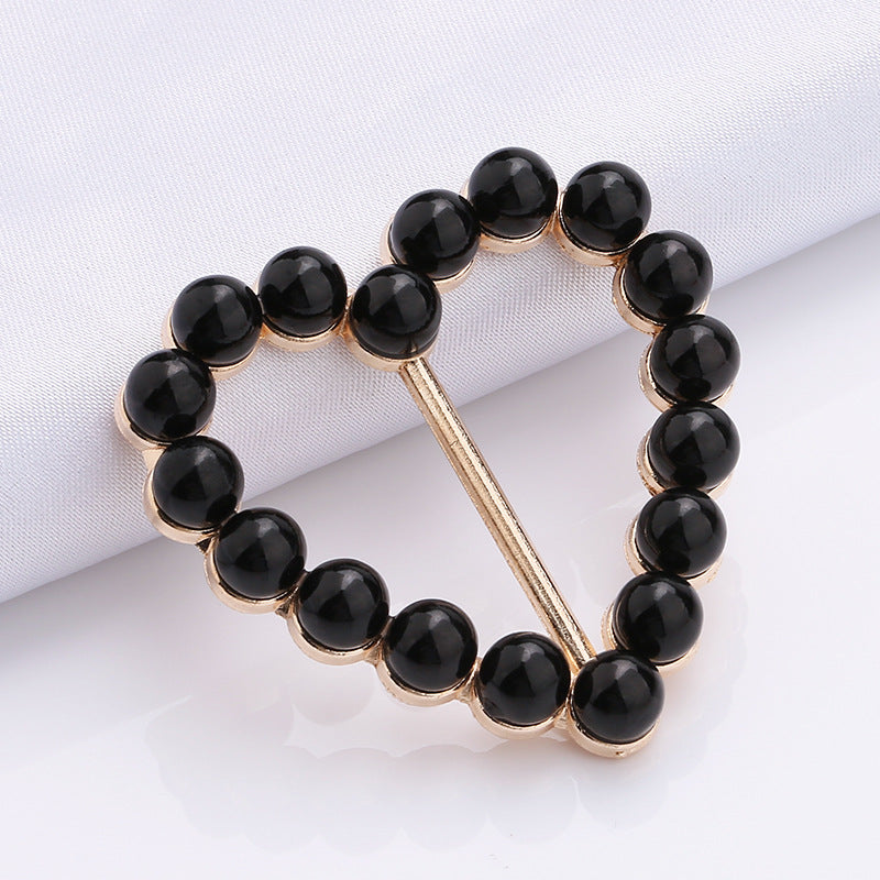 Heart shape metal pearl buckle bikini accessory zinc alloy bra adjustable buckle hardware for underwear-304