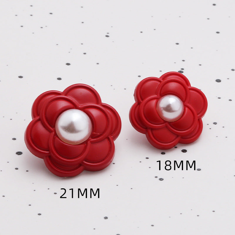 Colorful flower resin buttons pearl fragrance clothing decoration buttons sweater coat cardigan plastic hand sewing buttons-305