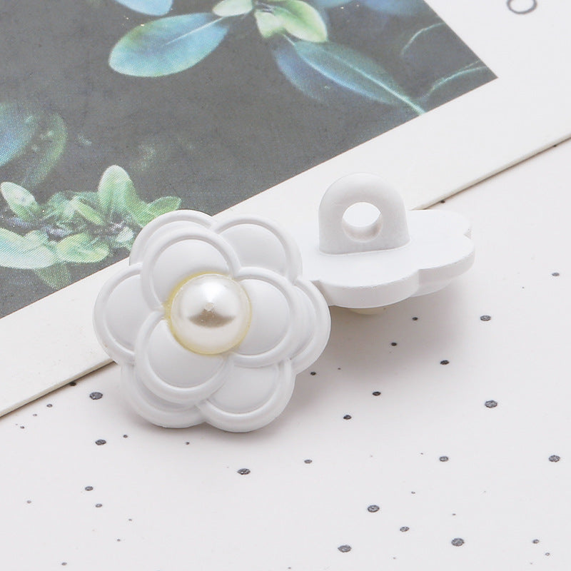 Colorful flower resin buttons pearl fragrance clothing decoration buttons sweater coat cardigan plastic hand sewing buttons-305