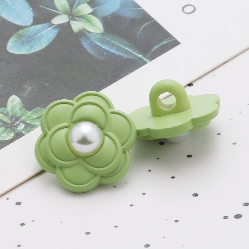 Colorful flower resin buttons pearl fragrance clothing decoration buttons sweater coat cardigan plastic hand sewing buttons-305