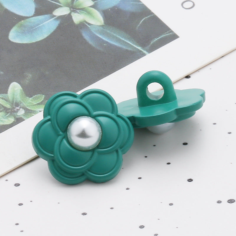 Colorful flower resin buttons pearl fragrance clothing decoration buttons sweater coat cardigan plastic hand sewing buttons-305