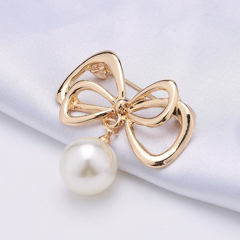 Butterfly Pearl Anti-Exposure Brooch High-Quality No-Sew Shirt Button-308
