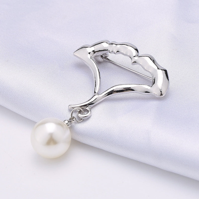 Butterfly Pearl Anti-Exposure Brooch High-Quality No-Sew Shirt Button-308