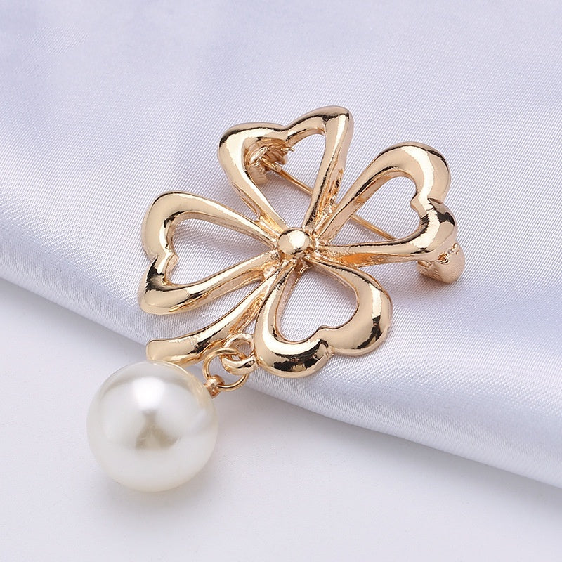Butterfly Pearl Anti-Exposure Brooch High-Quality No-Sew Shirt Button-308