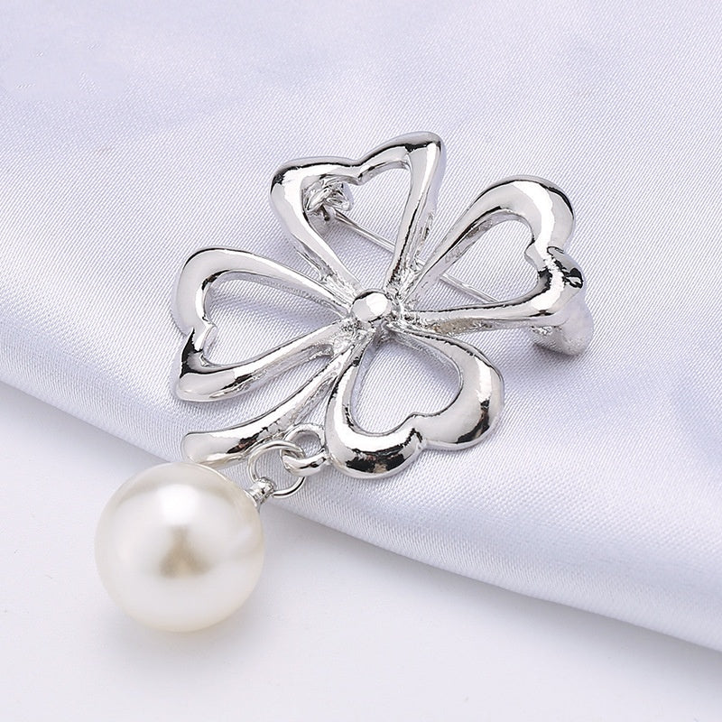 Butterfly Pearl Anti-Exposure Brooch High-Quality No-Sew Shirt Button-308