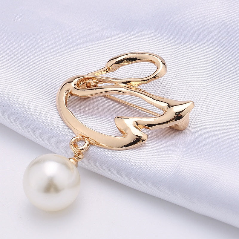 Butterfly Pearl Anti-Exposure Brooch High-Quality No-Sew Shirt Button-308