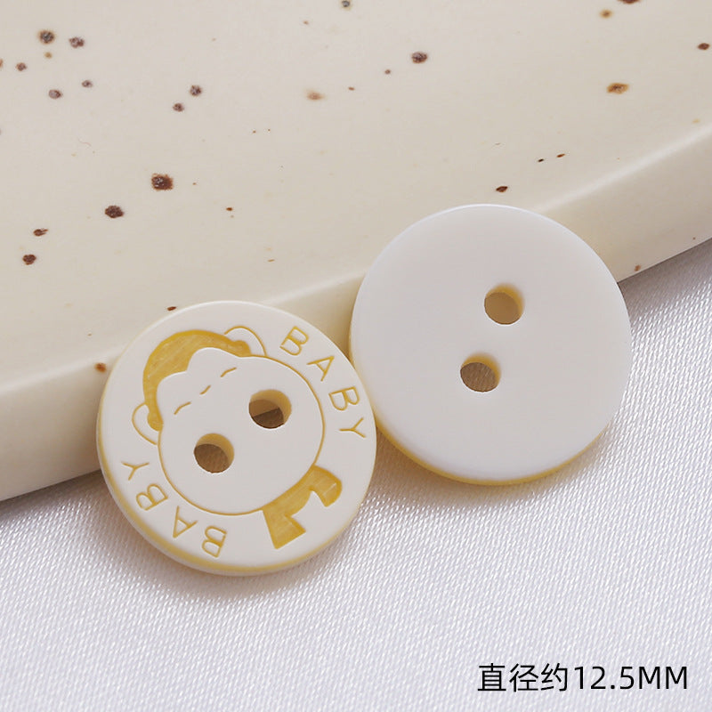 Diy Bear Head Children's Clothes Buttons Candy Color Colorful Two Hole Resin Cartoon Buttons-31