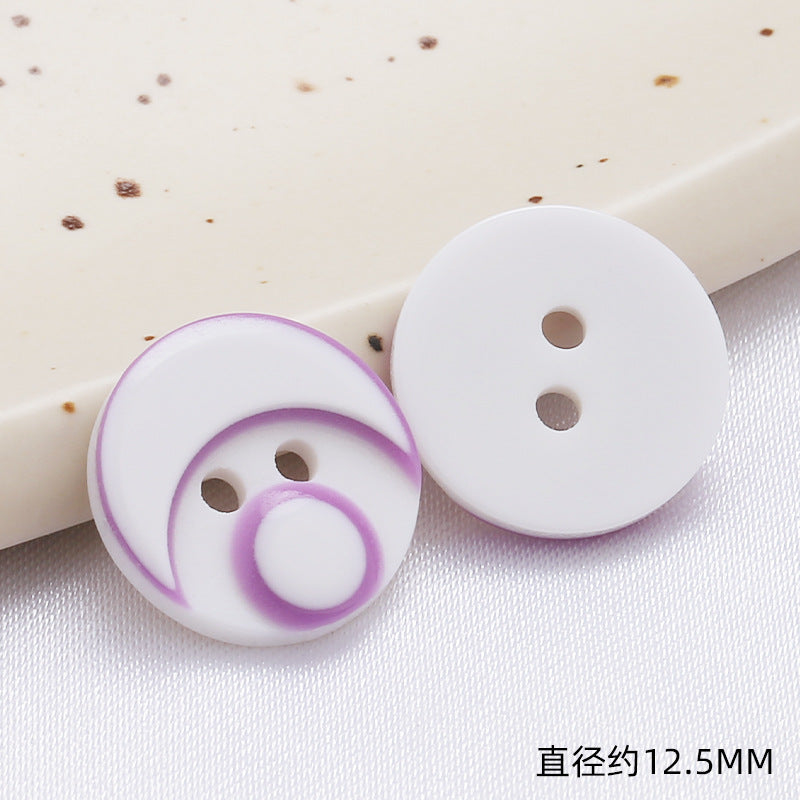Diy Bear Head Children's Clothes Buttons Candy Color Colorful Two Hole Resin Cartoon Buttons-31