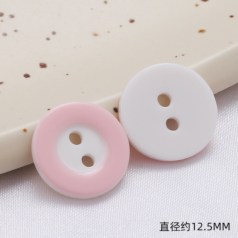 Diy Bear Head Children's Clothes Buttons Candy Color Colorful Two Hole Resin Cartoon Buttons-31