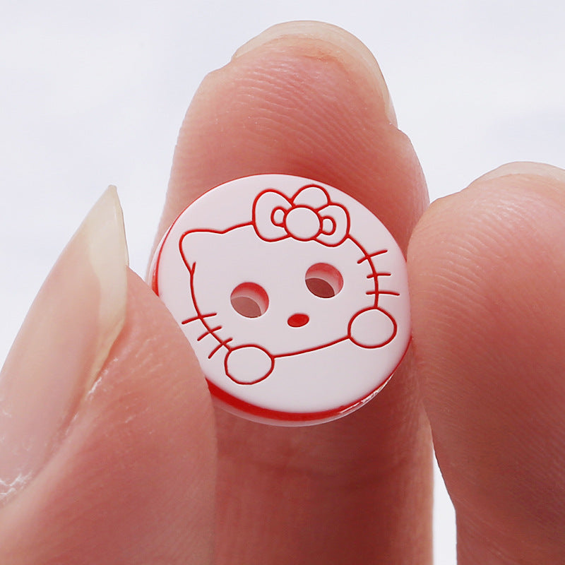 Diy Bear Head Children's Clothes Buttons Candy Color Colorful Two Hole Resin Cartoon Buttons-31