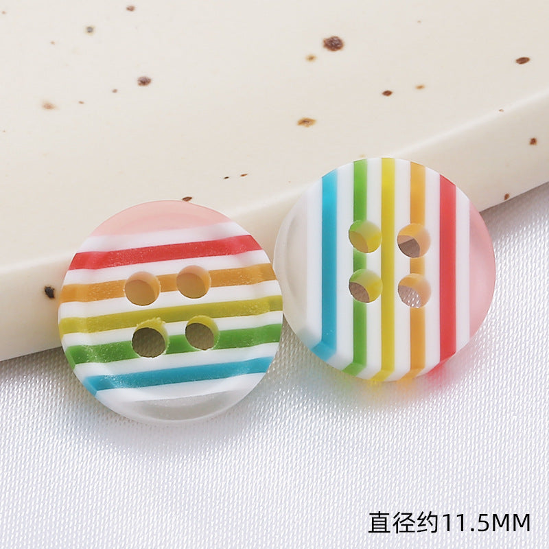 Diy Bear Head Children's Clothes Buttons Candy Color Colorful Two Hole Resin Cartoon Buttons-31