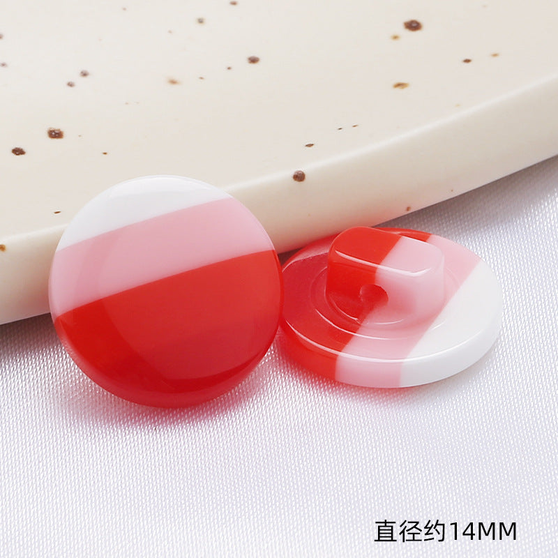 Diy Bear Head Children's Clothes Buttons Candy Color Colorful Two Hole Resin Cartoon Buttons-31