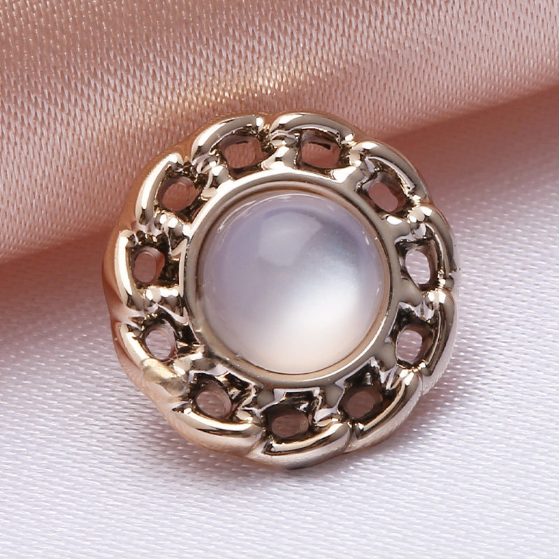 Colored electroplating small buttons round resin shirt buttons cardigan chiffon sweater fragrant style decorative plastic buttons-312