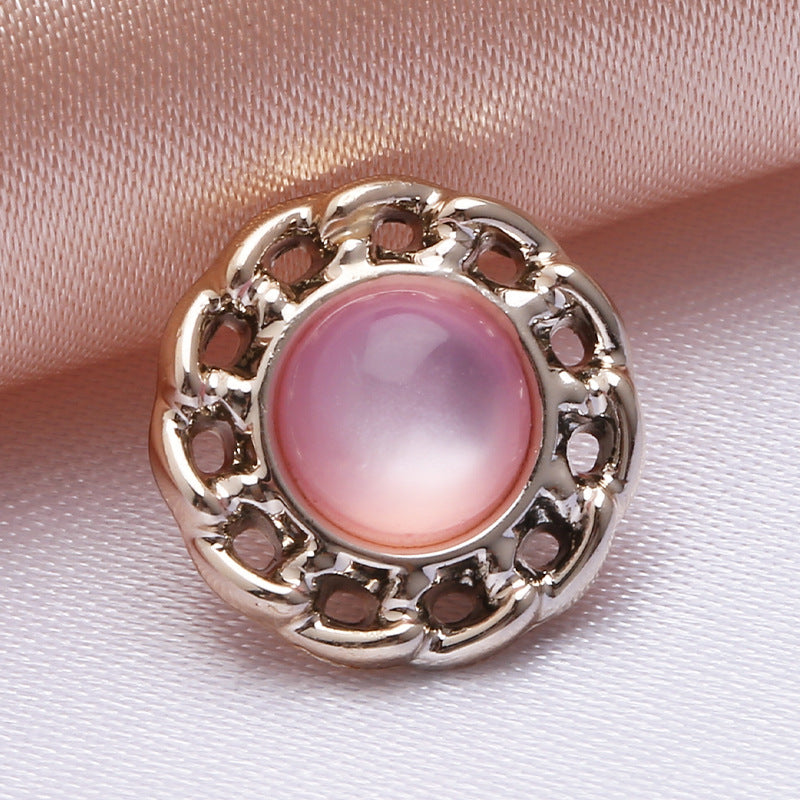 Colored electroplating small buttons round resin shirt buttons cardigan chiffon sweater fragrant style decorative plastic buttons-312