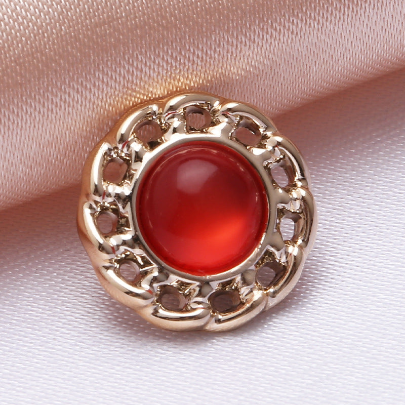 Colored electroplating small buttons round resin shirt buttons cardigan chiffon sweater fragrant style decorative plastic buttons-312