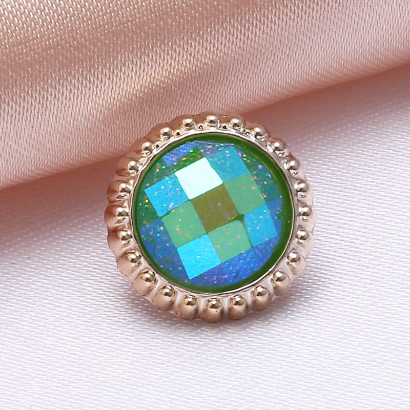Colored electroplating small buttons round resin shirt buttons cardigan chiffon sweater fragrant style decorative plastic buttons-312