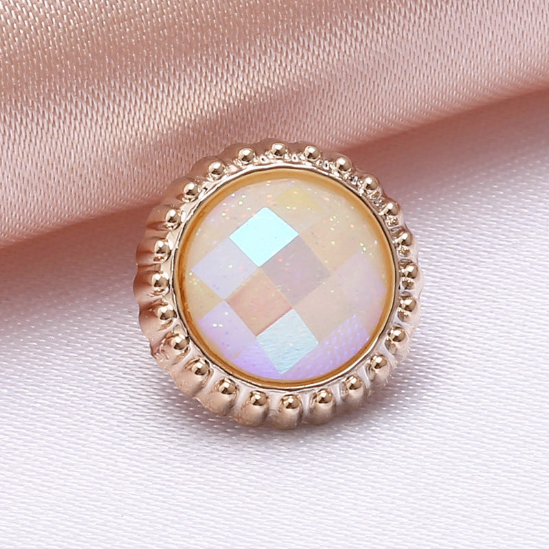 Colored electroplating small buttons round resin shirt buttons cardigan chiffon sweater fragrant style decorative plastic buttons-312