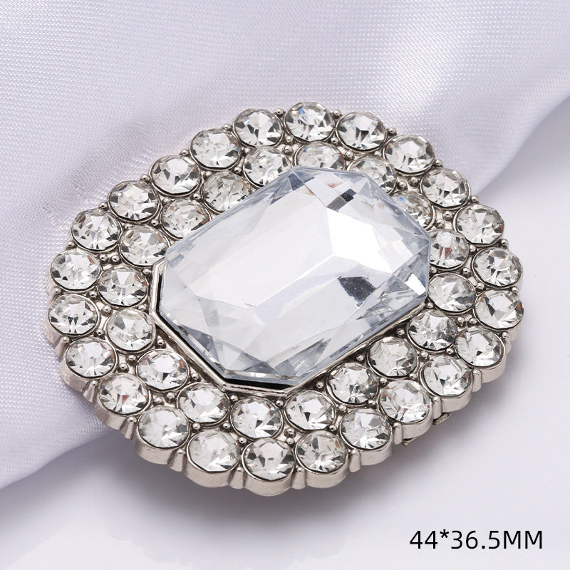 Big Rectangle Gem Rhinestone Shoe Clips Women Shoes Jewelry Removable Crystal Shoe Buckle For Upper DIY-313