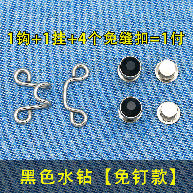 adjustable jeans button free sewing waist button free can be removed repeatedly and can be installed without sewing-32