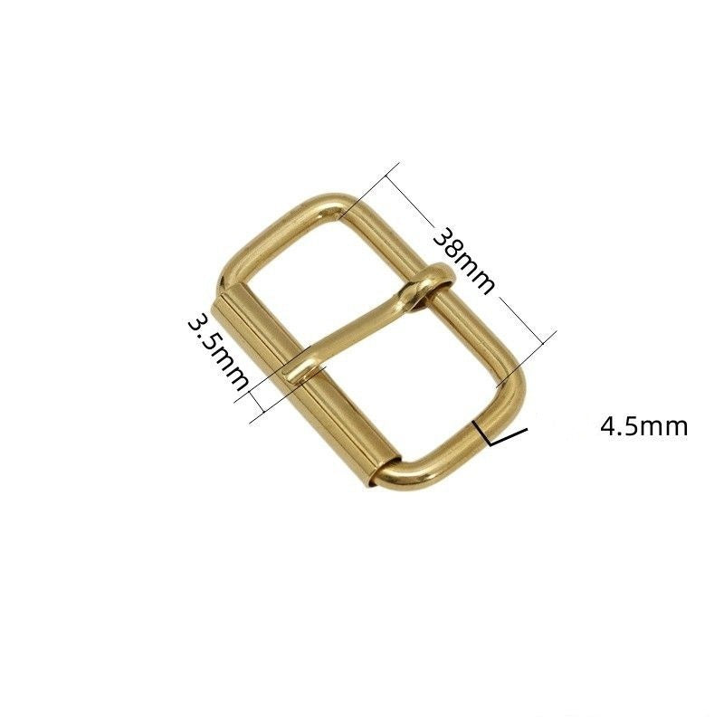 Solid Brass 20/26/34/38mm Adjustable Belt Buckles Square Heel Bar Roller Buckle Bag Parts Accessories Strap Webbing Pin Buckle-34