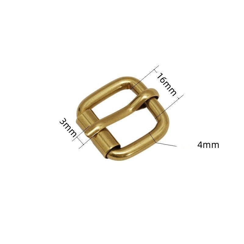Solid Brass 20/26/34/38mm Adjustable Belt Buckles Square Heel Bar Roller Buckle Bag Parts Accessories Strap Webbing Pin Buckle-34