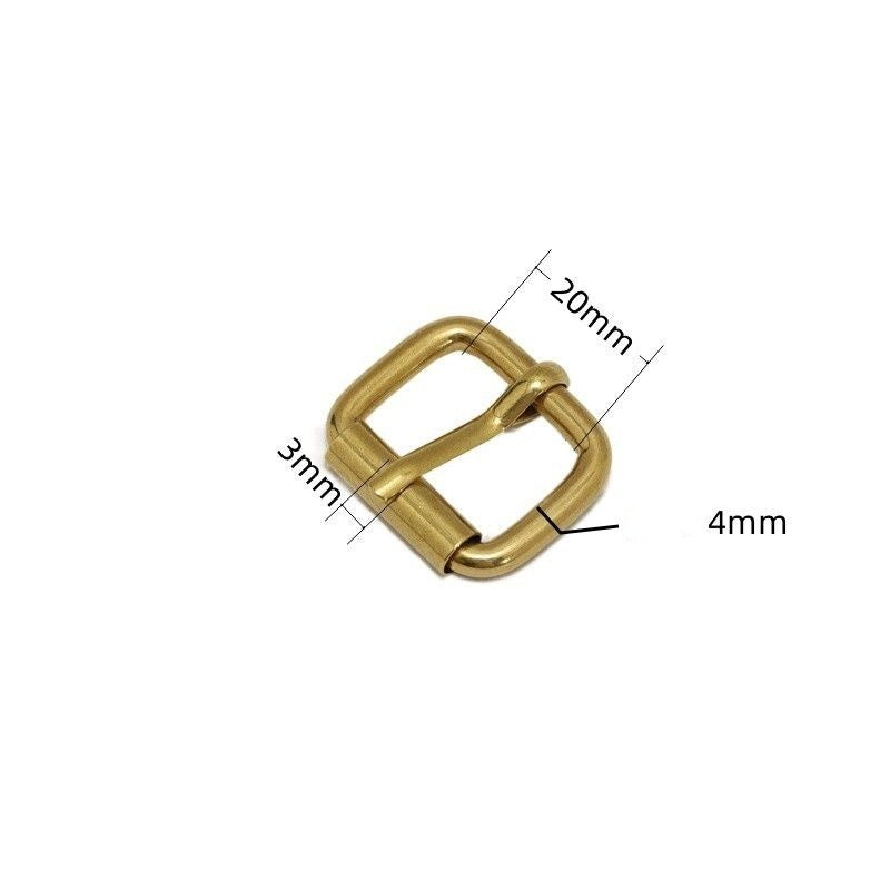Solid Brass 20/26/34/38mm Adjustable Belt Buckles Square Heel Bar Roller Buckle Bag Parts Accessories Strap Webbing Pin Buckle-34