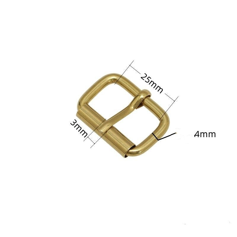Solid Brass 20/26/34/38mm Adjustable Belt Buckles Square Heel Bar Roller Buckle Bag Parts Accessories Strap Webbing Pin Buckle-34