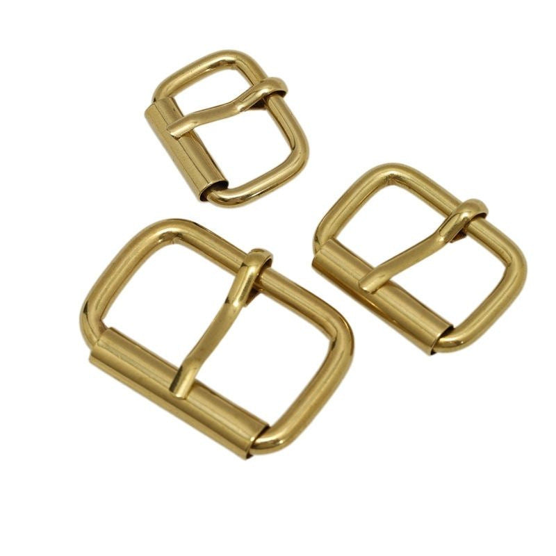 Solid Brass 20/26/34/38mm Adjustable Belt Buckles Square Heel Bar Roller Buckle Bag Parts Accessories Strap Webbing Pin Buckle-34